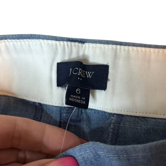J.Crew Factory 5” Classic Chambray Shorts Blue Cotton NWT Size 6 - Picture 6 of 8